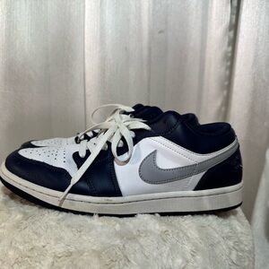 Jordan Navy and White Sneakers